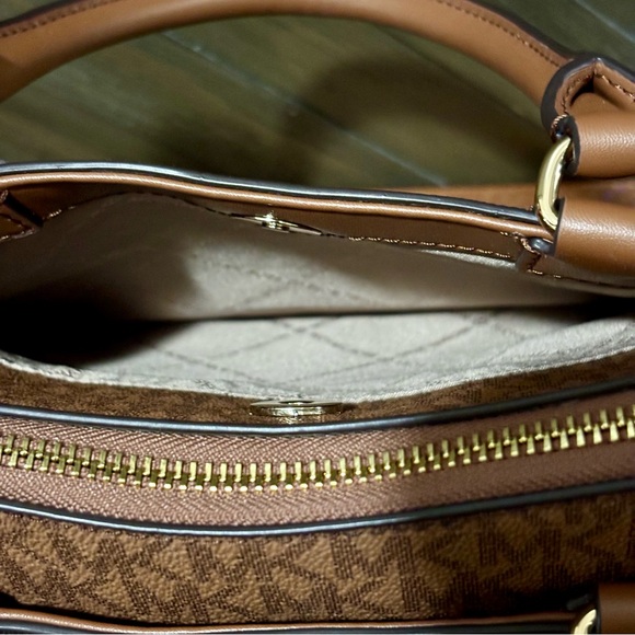 Michael Kors Austen Brown Luggage Medium Satchel Bag - Picture 6 of 14